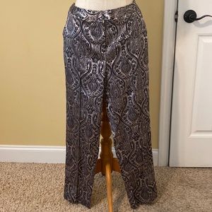 New! Sateen Paisley Scroll Print Dress Pants